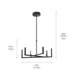 ELAN 84313MBK Priam LED Chandelier - Matte Black