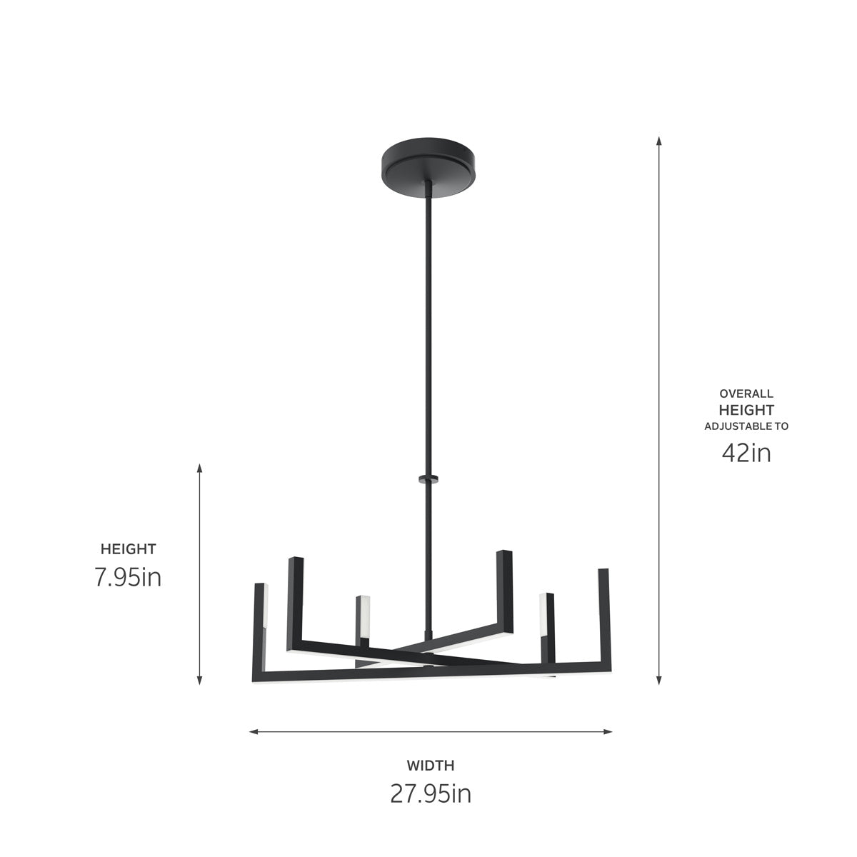 ELAN 84313MBK Priam LED Chandelier - Matte Black