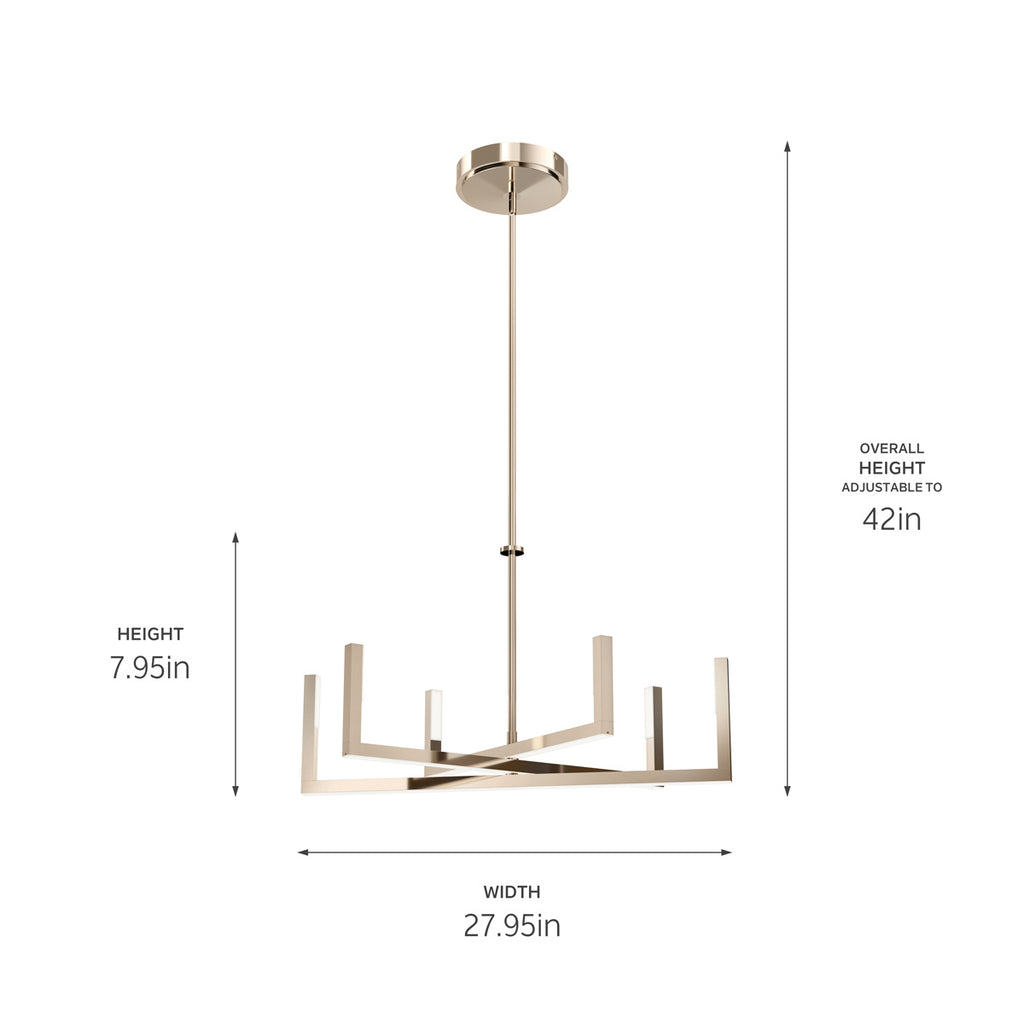 ELAN 84313PN Priam LED Chandelier - Polished Nickel