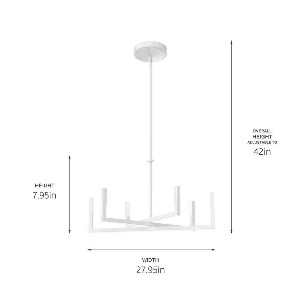 ELAN 84313WH Priam LED Chandelier - White