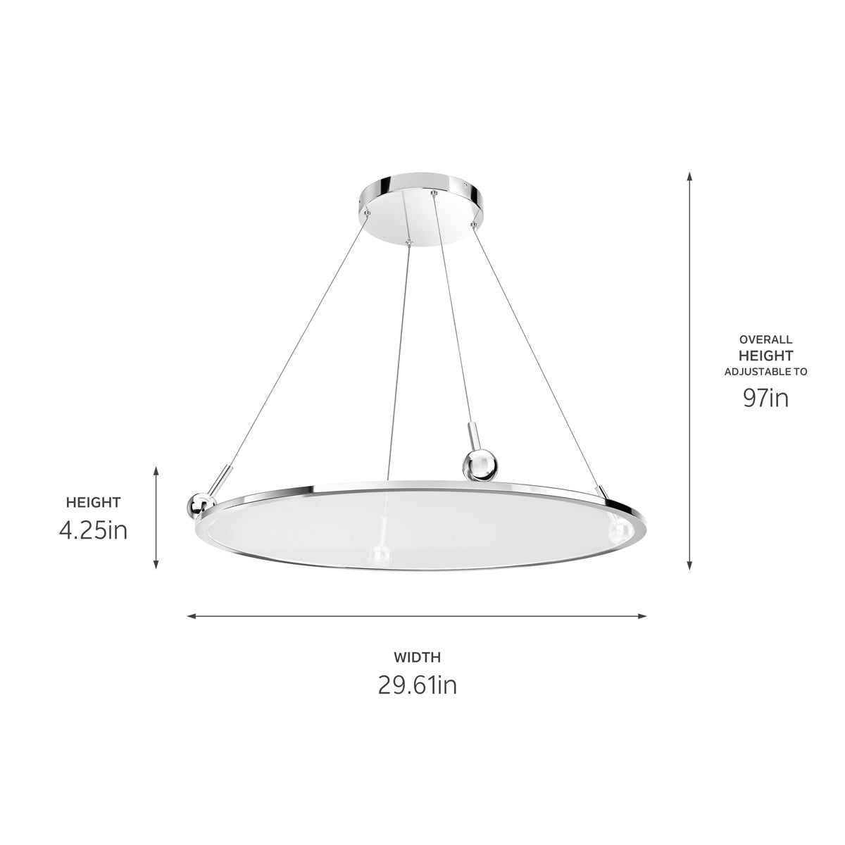 ELAN 84314CH Jovian Edgelit Chandelier - Chrome