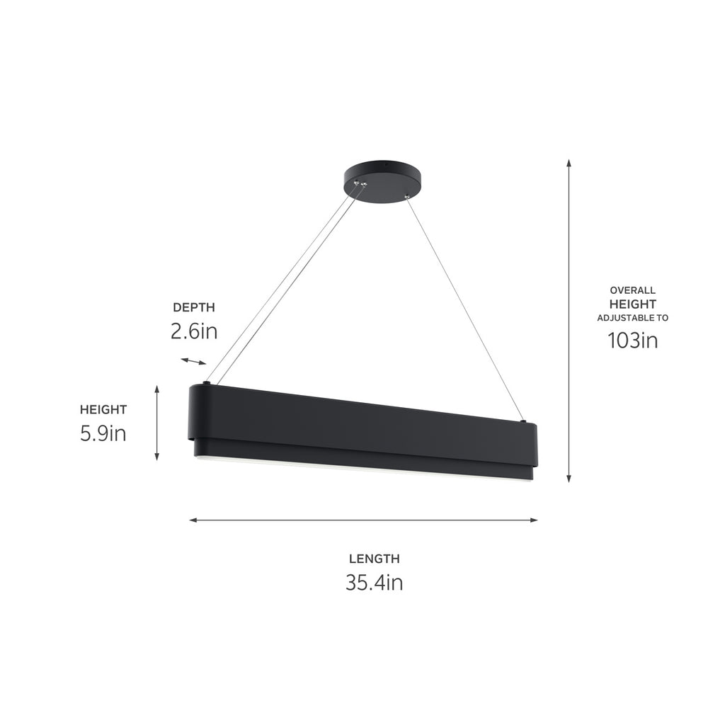 ELAN 84316MBK Walman Linear Chandelier - Matte Black