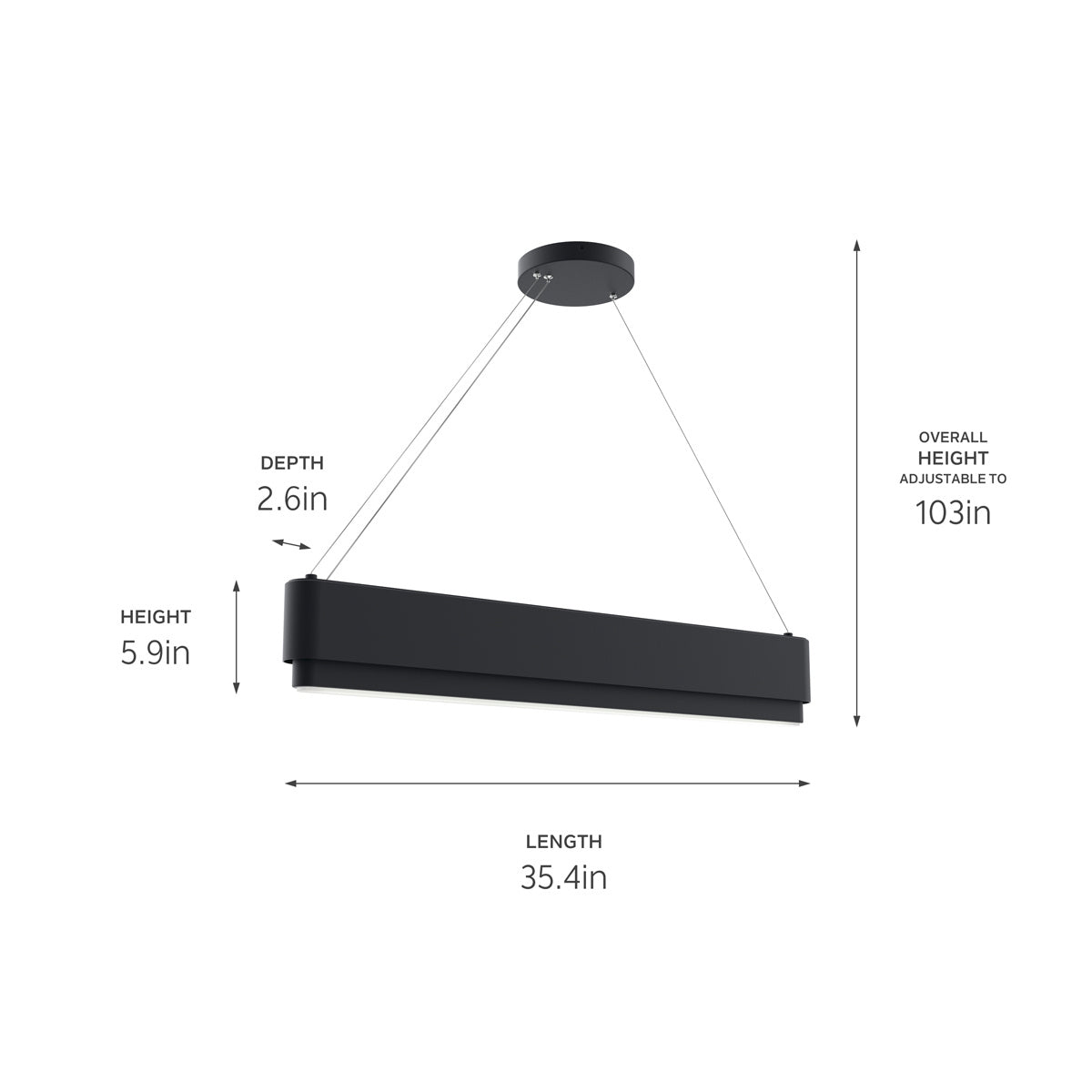 ELAN 84316MBK Walman Linear Chandelier - Matte Black