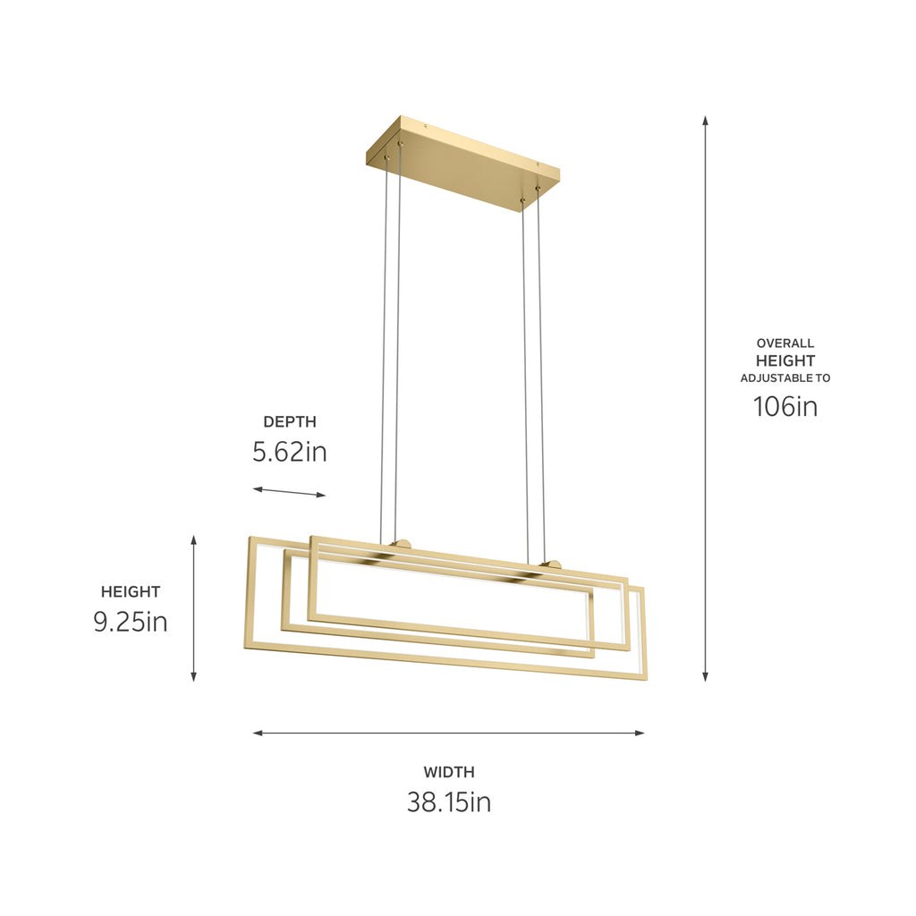 ELAN 84322CG Jestin Linear Chandelier - Champagne Gold