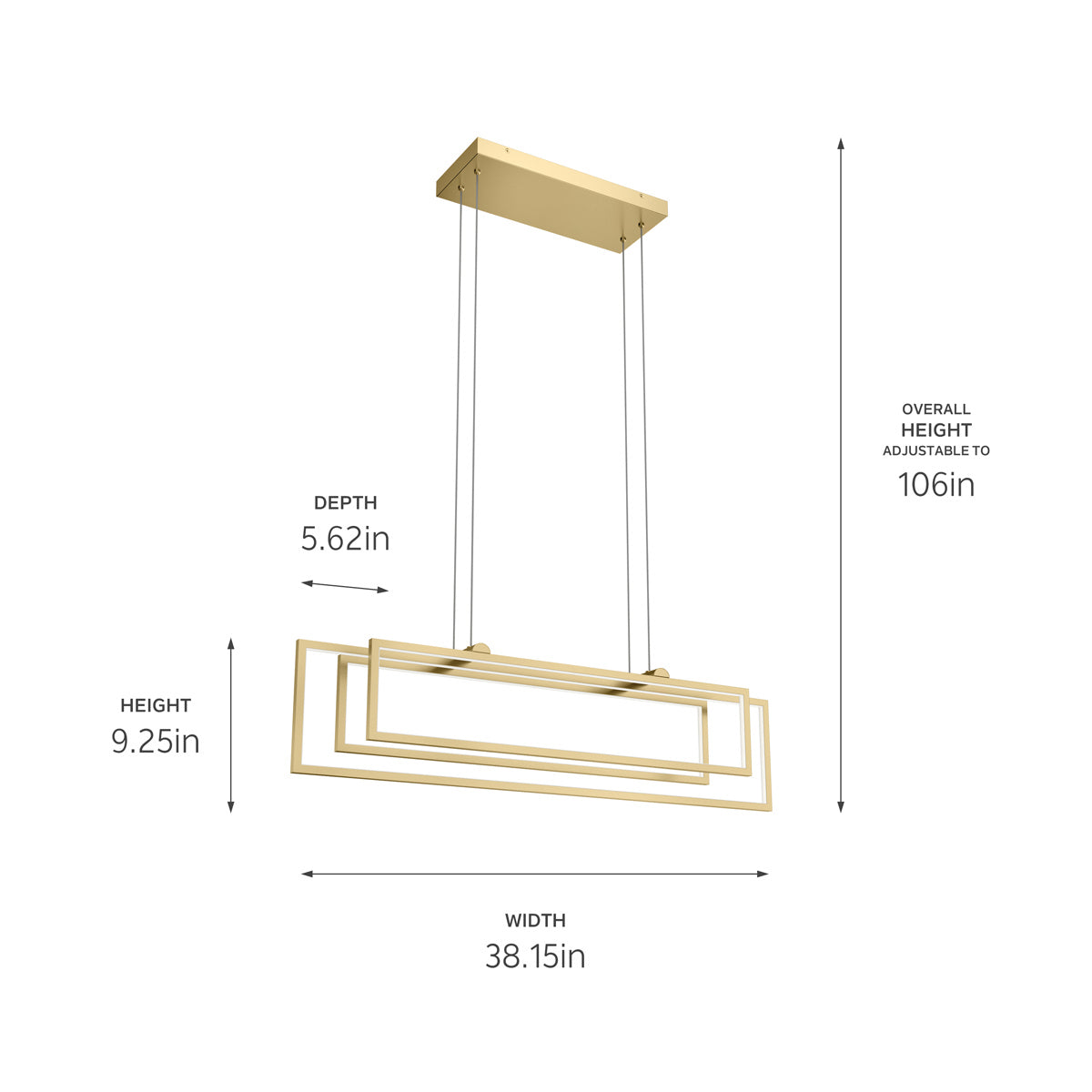 ELAN 84322CG Jestin Linear Chandelier - Champagne Gold