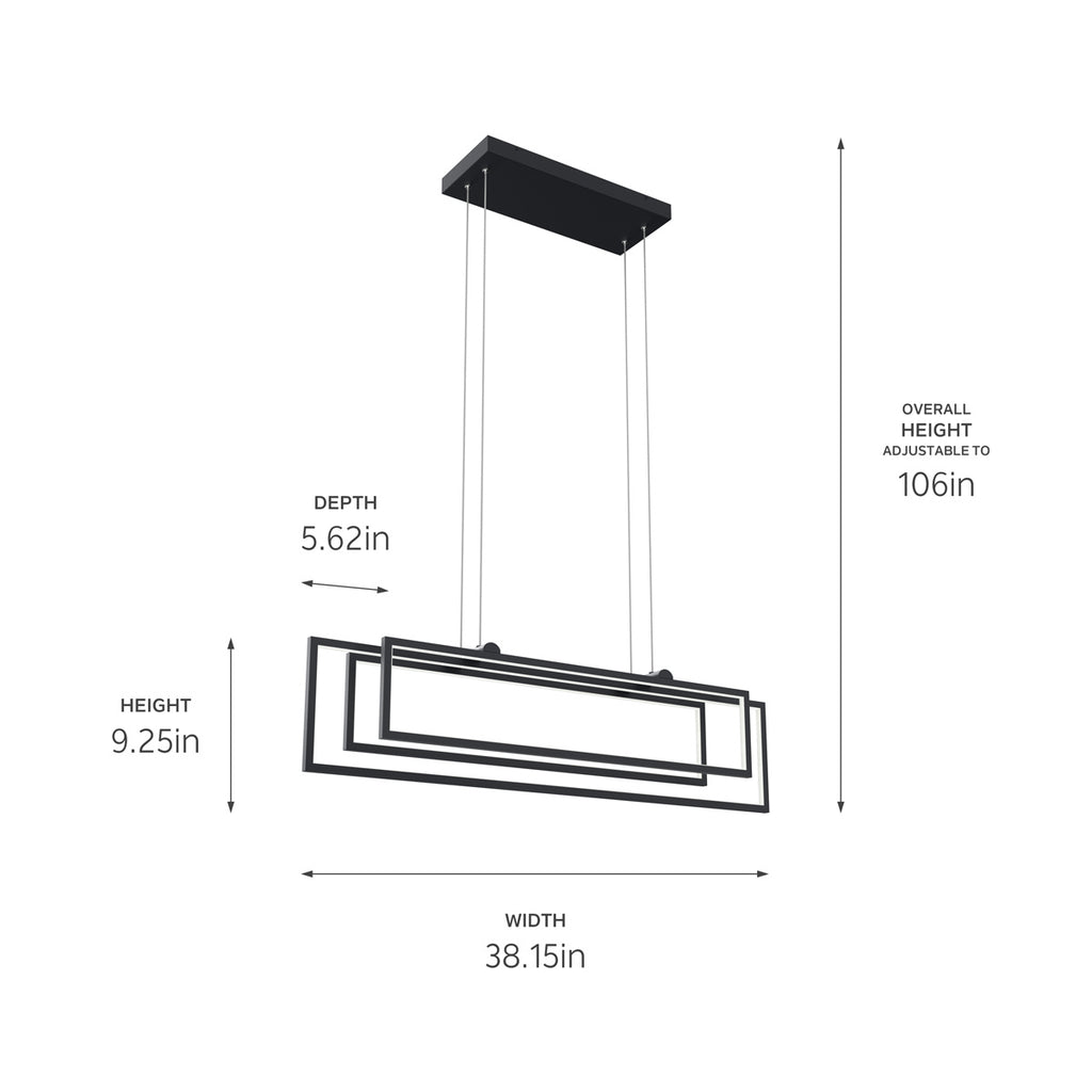 ELAN 84322MBK Jestin Linear Chandelier - Matte Black