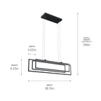 ELAN 84322MBK Jestin Linear Chandelier - Matte Black