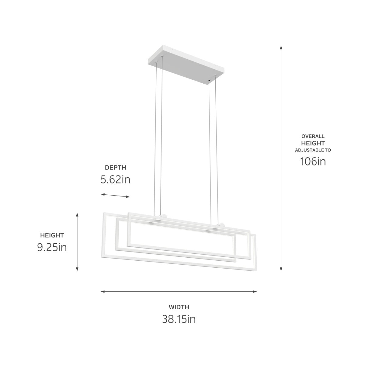 ELAN 84322WH Jestin Linear Chandelier - White