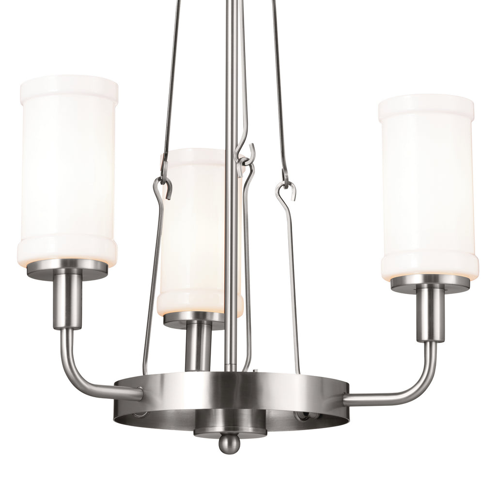 KICHLER 52450CLP Vetivene 20" 3 Light Chandelier Classic Pewter