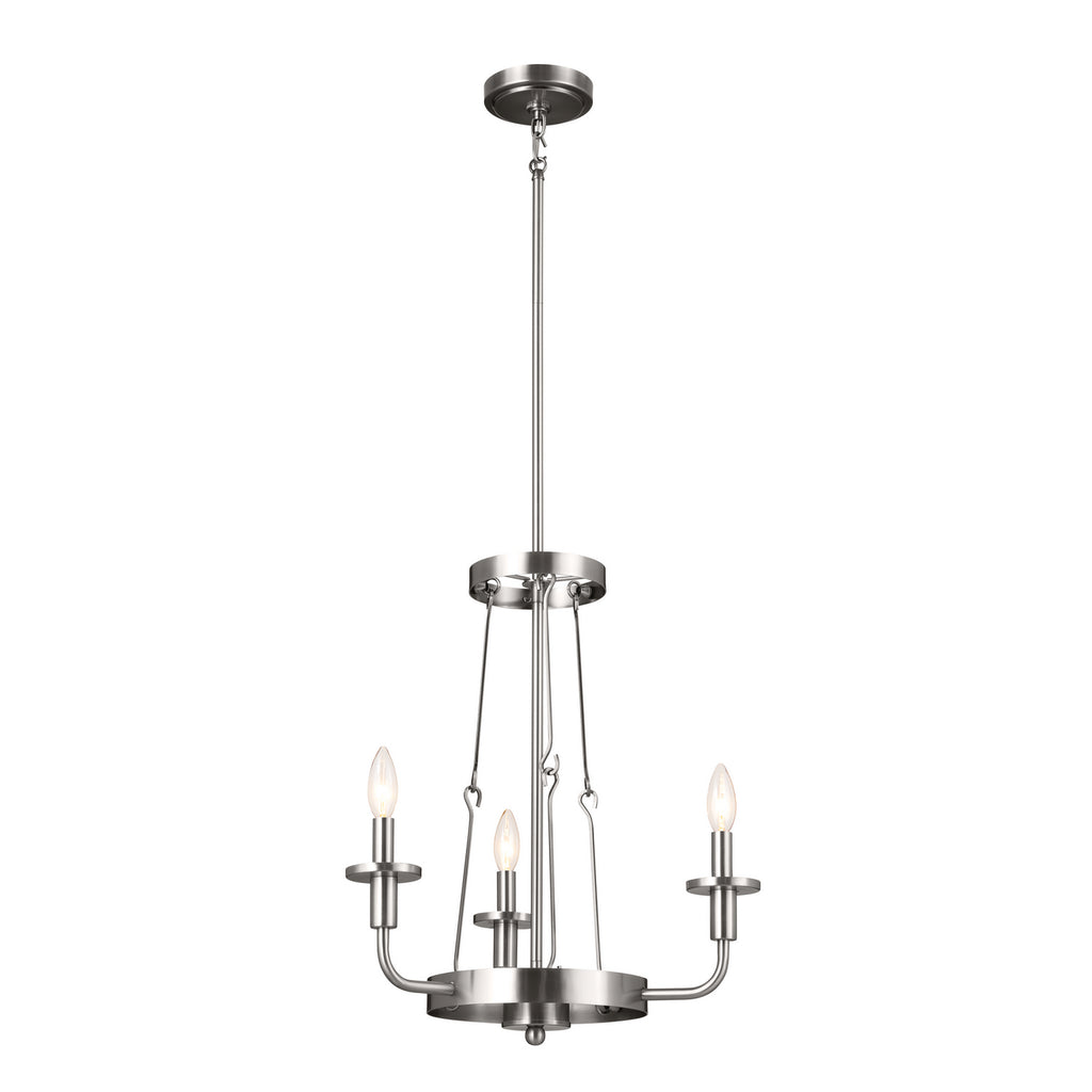KICHLER 52450CLP Vetivene 20" 3 Light Chandelier Classic Pewter