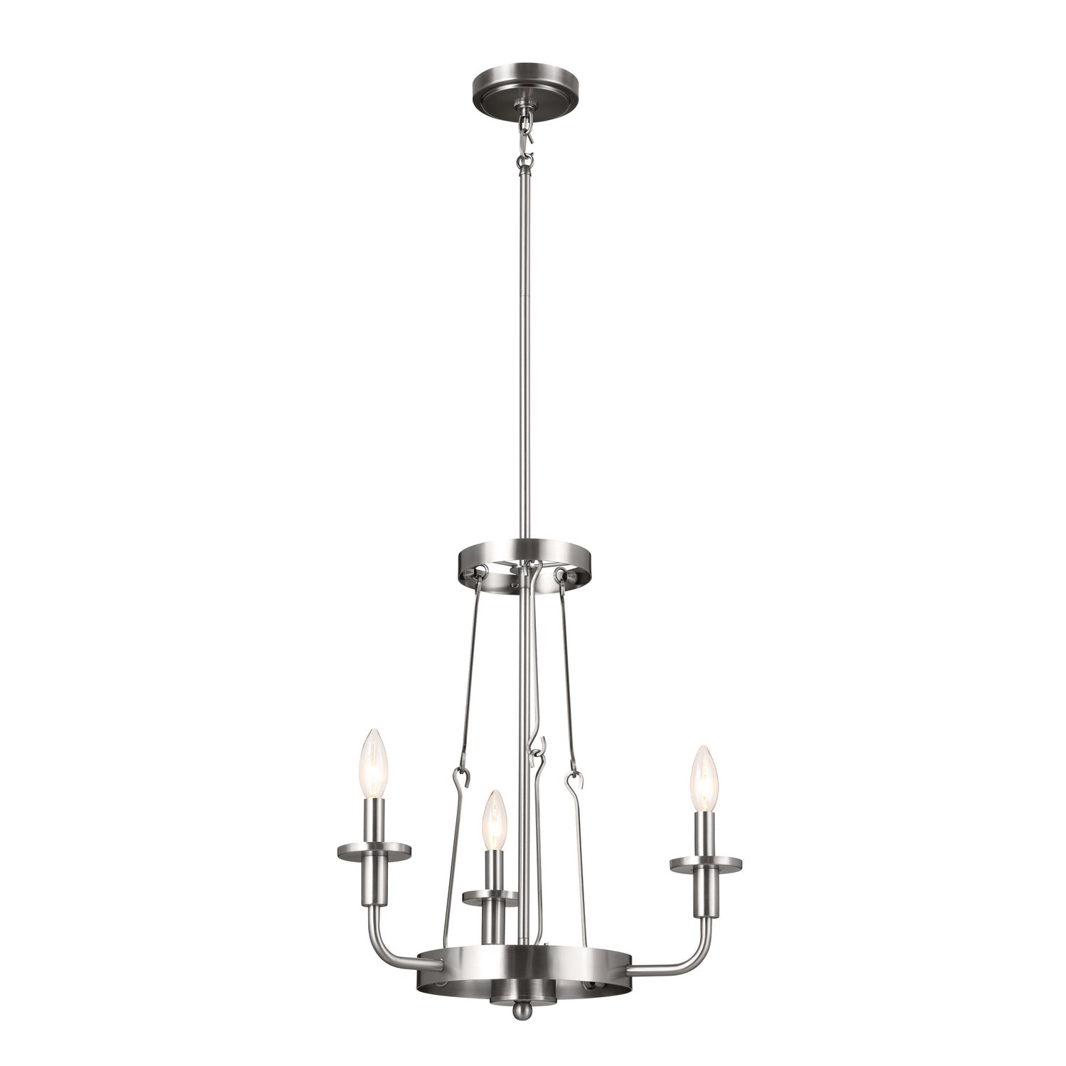KICHLER 52450CLP Vetivene 20" 3 Light Chandelier Classic Pewter