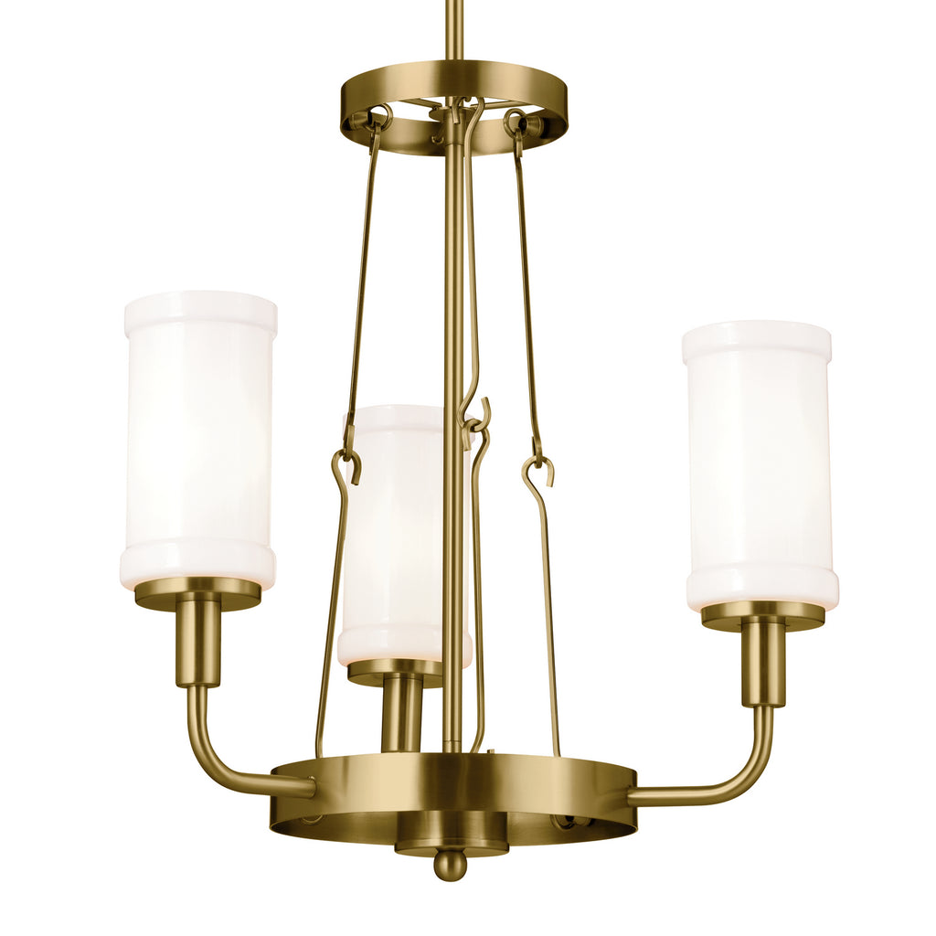 KICHLER 52450NBR Vetivene 20" 3 Light Chandelier Natural Brass