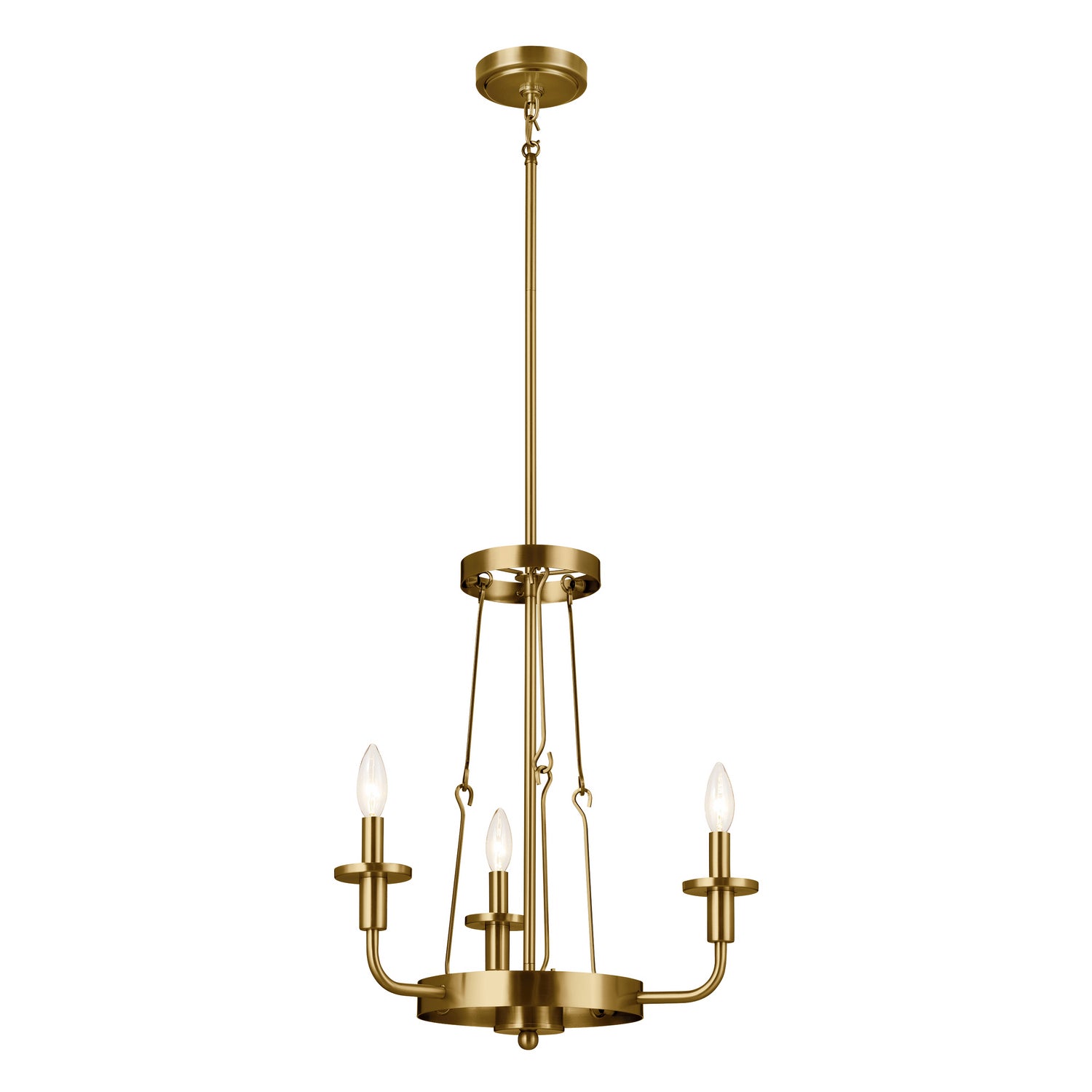 KICHLER 52450NBR Vetivene 20" 3 Light Chandelier Natural Brass