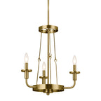 KICHLER 52450NBR Vetivene 20" 3 Light Chandelier Natural Brass