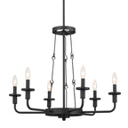 KICHLER 52451BKT Vetivene 29" 6 Light Chandelier Textured Black