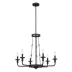 KICHLER 52451BKT Vetivene 29" 6 Light Chandelier Textured Black