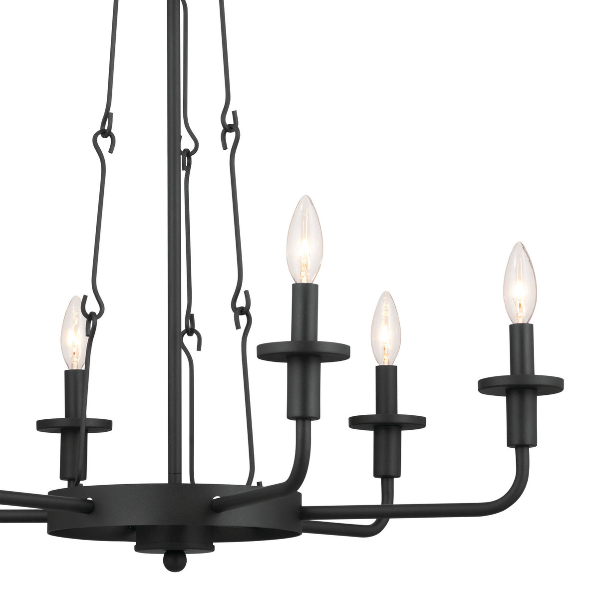 KICHLER 52451BKT Vetivene 29" 6 Light Chandelier Textured Black