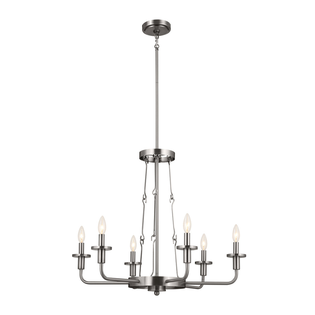 KICHLER 52451CLP Vetivene 29" 6 Light Chandelier Classic Pewter