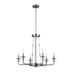 KICHLER 52451CLP Vetivene 29" 6 Light Chandelier Classic Pewter