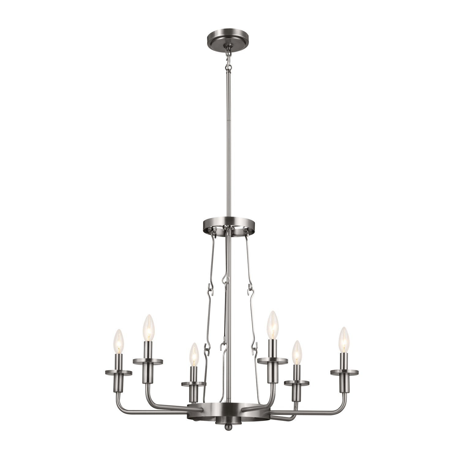KICHLER 52451CLP Vetivene 29" 6 Light Chandelier Classic Pewter
