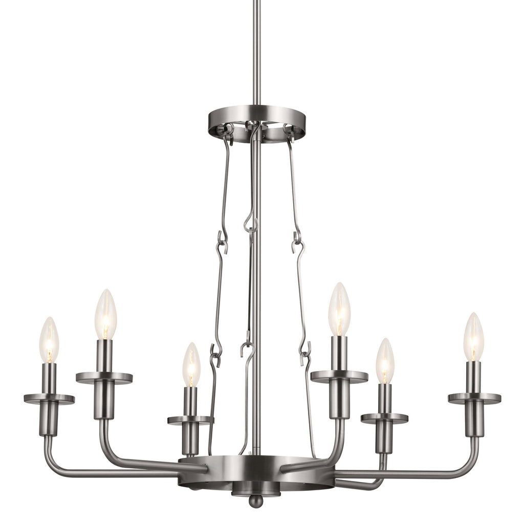 KICHLER 52451CLP Vetivene 29" 6 Light Chandelier Classic Pewter