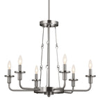 KICHLER 52451CLP Vetivene 29" 6 Light Chandelier Classic Pewter