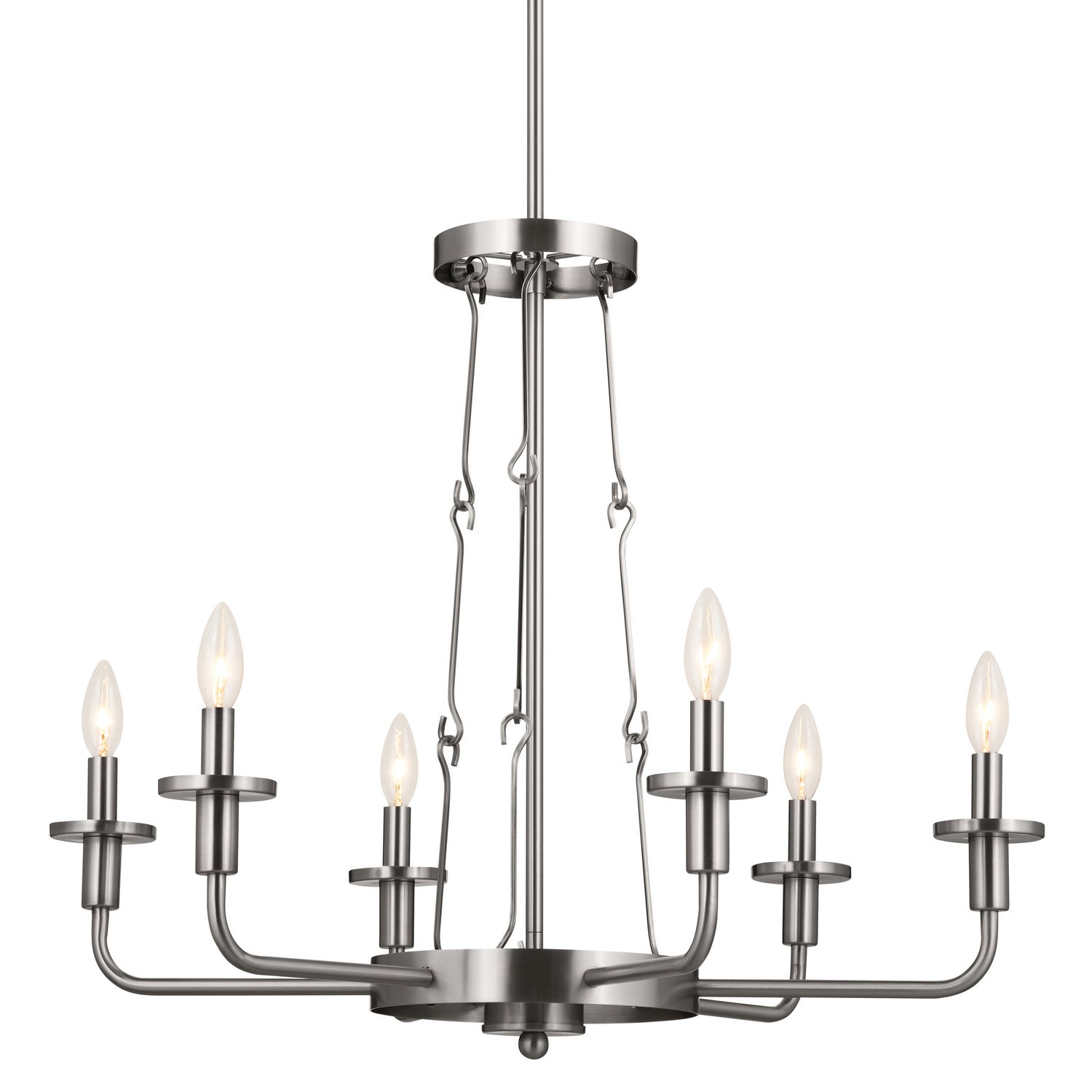 KICHLER 52451CLP Vetivene 29" 6 Light Chandelier Classic Pewter