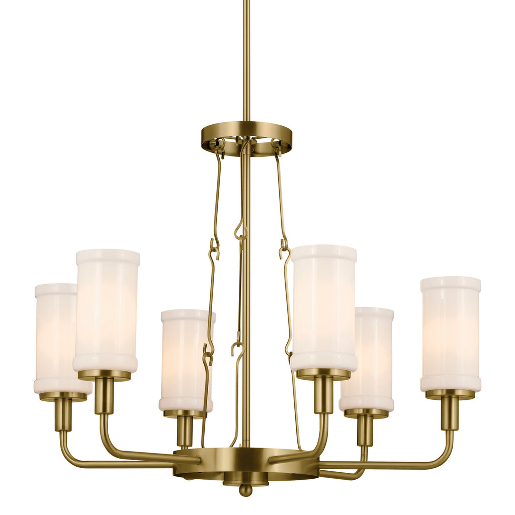 KICHLER 52451NBR Vetivene 29" 6 Light Chandelier Natural Brass