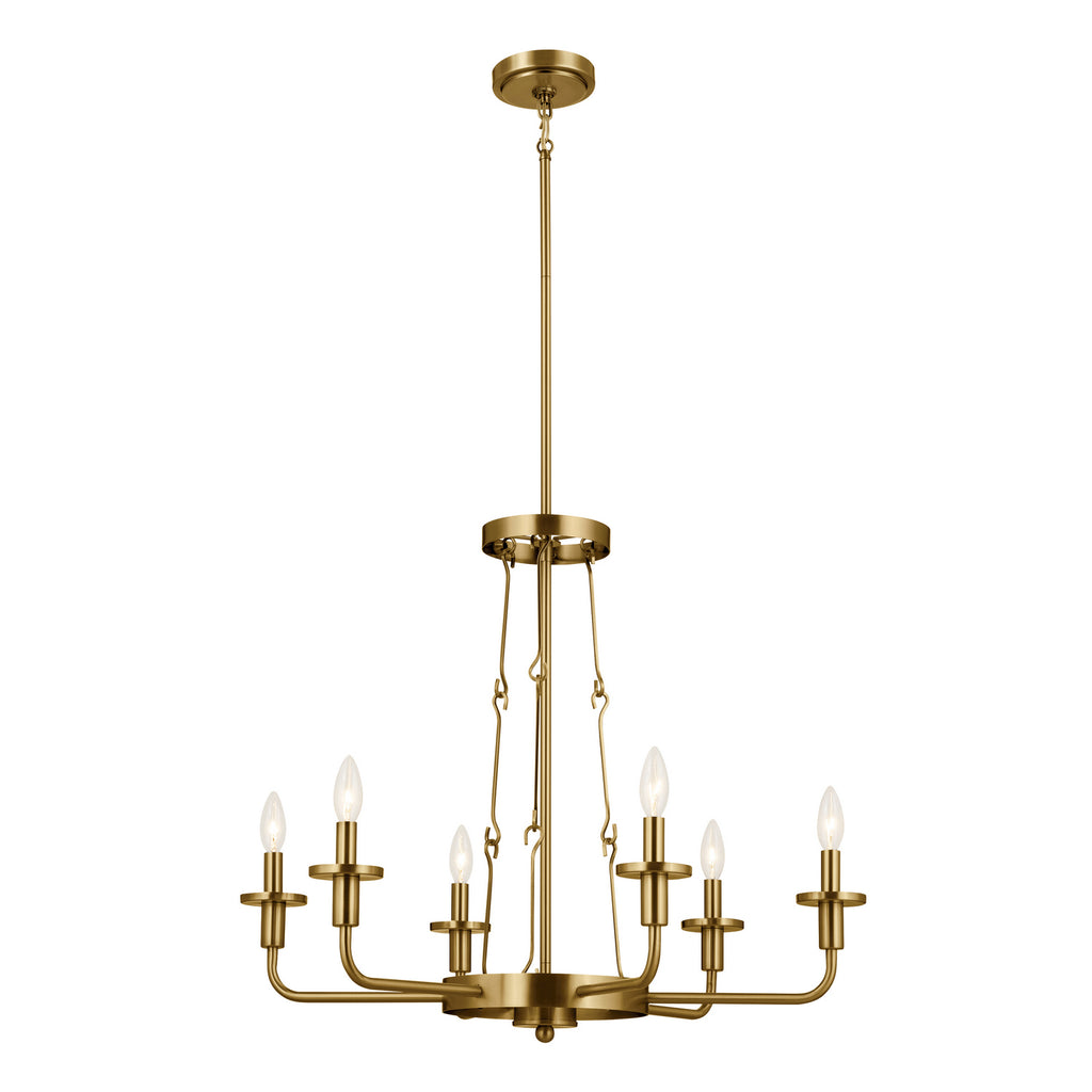 KICHLER 52451NBR Vetivene 29" 6 Light Chandelier Natural Brass
