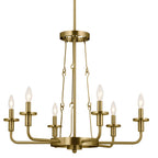 KICHLER 52451NBR Vetivene 29" 6 Light Chandelier Natural Brass