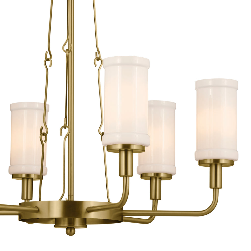 KICHLER 52451NBR Vetivene 29" 6 Light Chandelier Natural Brass