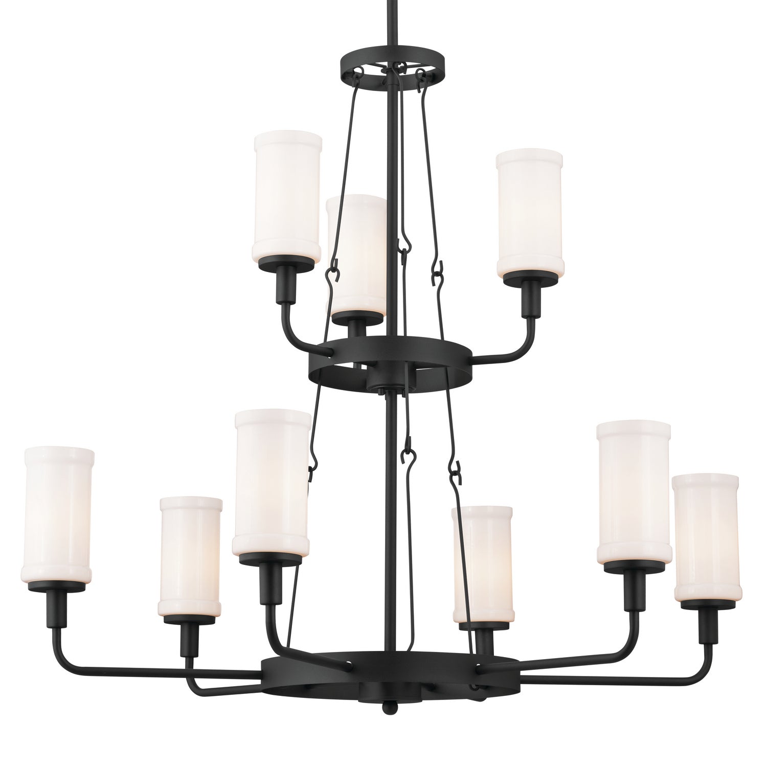 KICHLER 52452BKT Vetivene 40" 9 Light Chandelier Textured Black