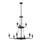 KICHLER 52452BKT Vetivene 40" 9 Light Chandelier Textured Black