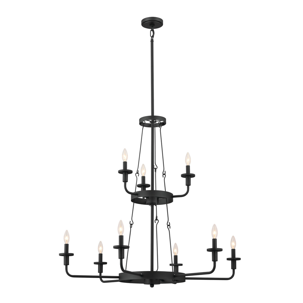 KICHLER 52452BKT Vetivene 40" 9 Light Chandelier Textured Black