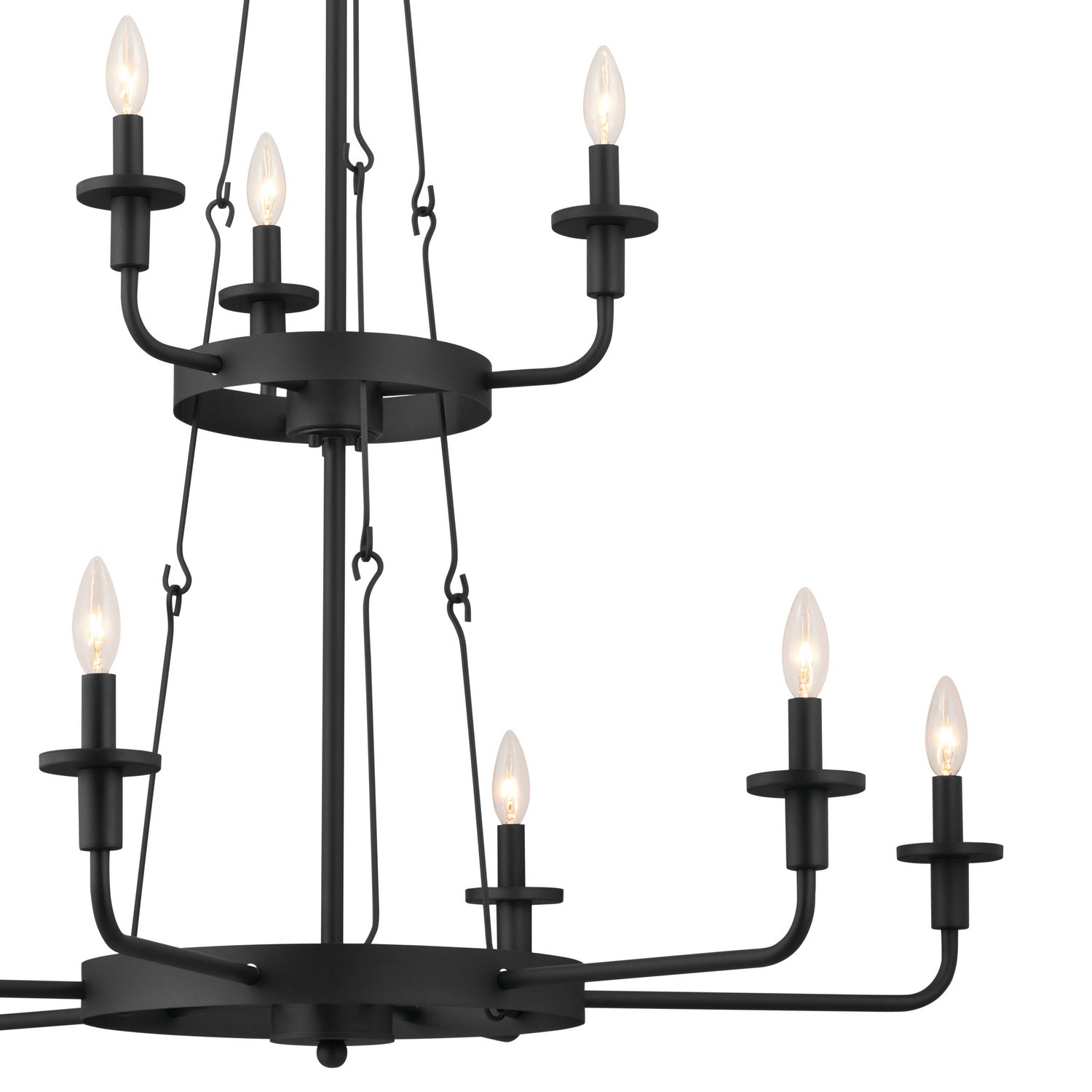 KICHLER 52452BKT Vetivene 40" 9 Light Chandelier Textured Black