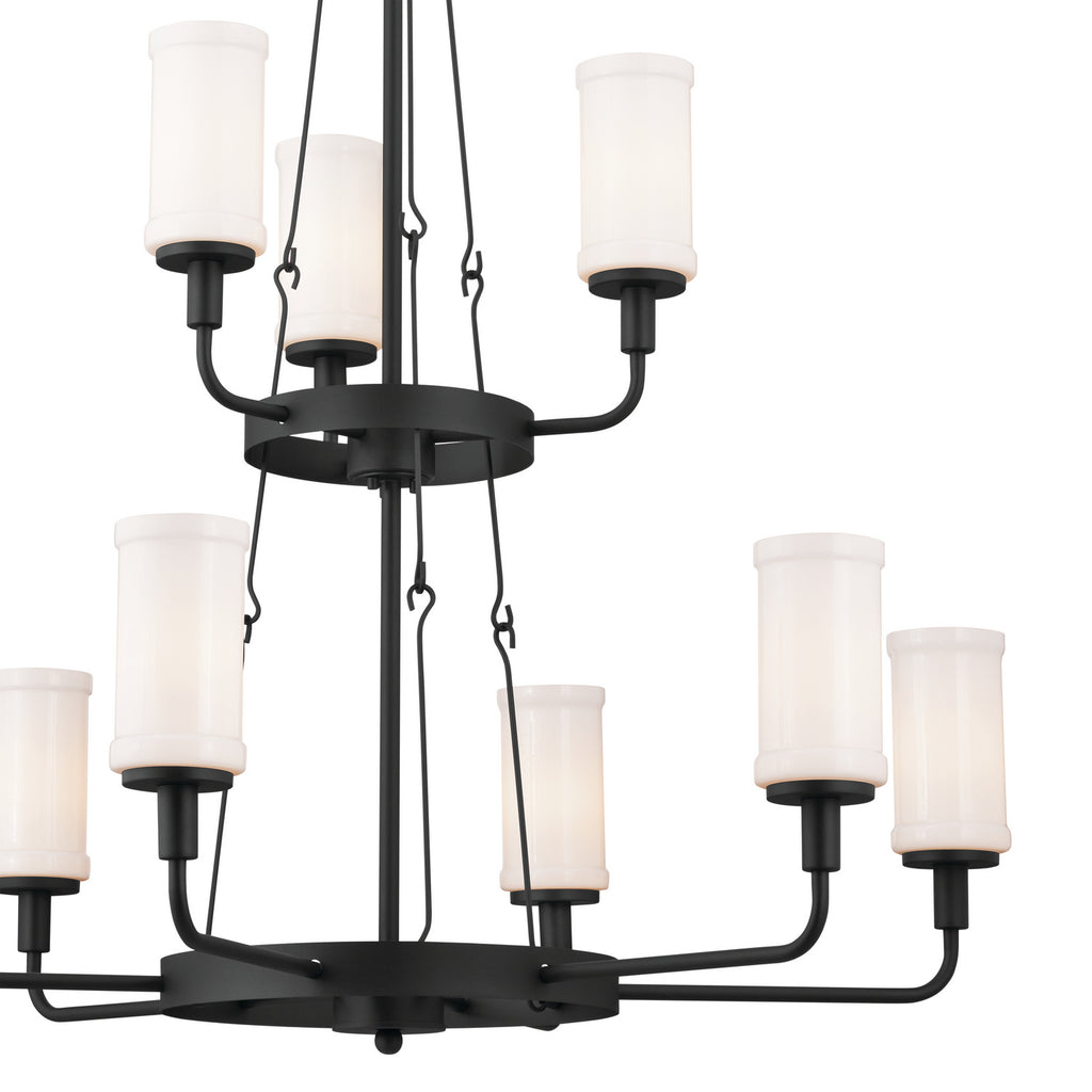 KICHLER 52452BKT Vetivene 40" 9 Light Chandelier Textured Black