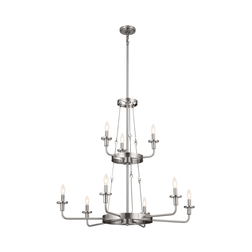 KICHLER 52452CLP Vetivene 40" 9 Light Chandelier Classic Pewter