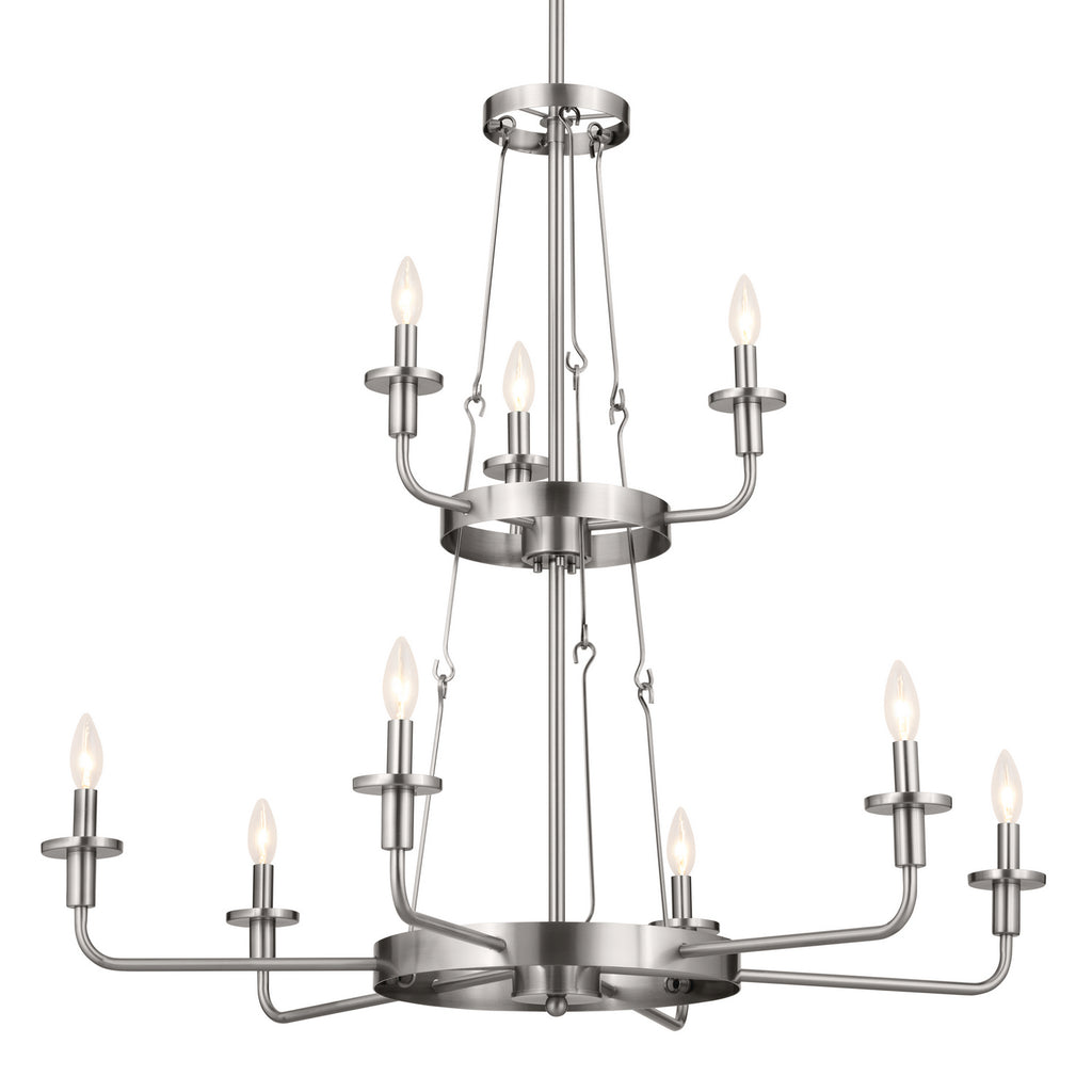 KICHLER 52452CLP Vetivene 40" 9 Light Chandelier Classic Pewter