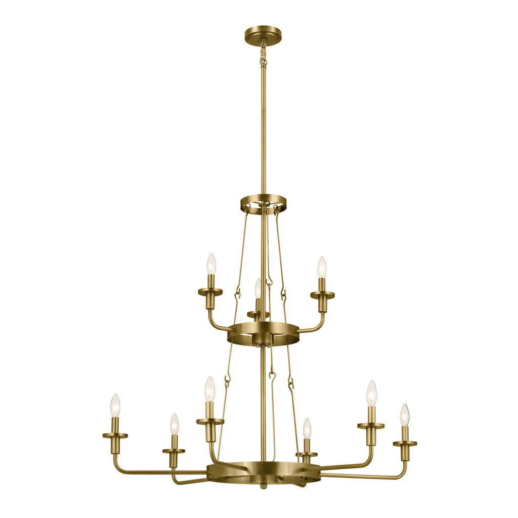 KICHLER 52452NBR Vetivene 40" 9 Light Chandelier Natural Brass