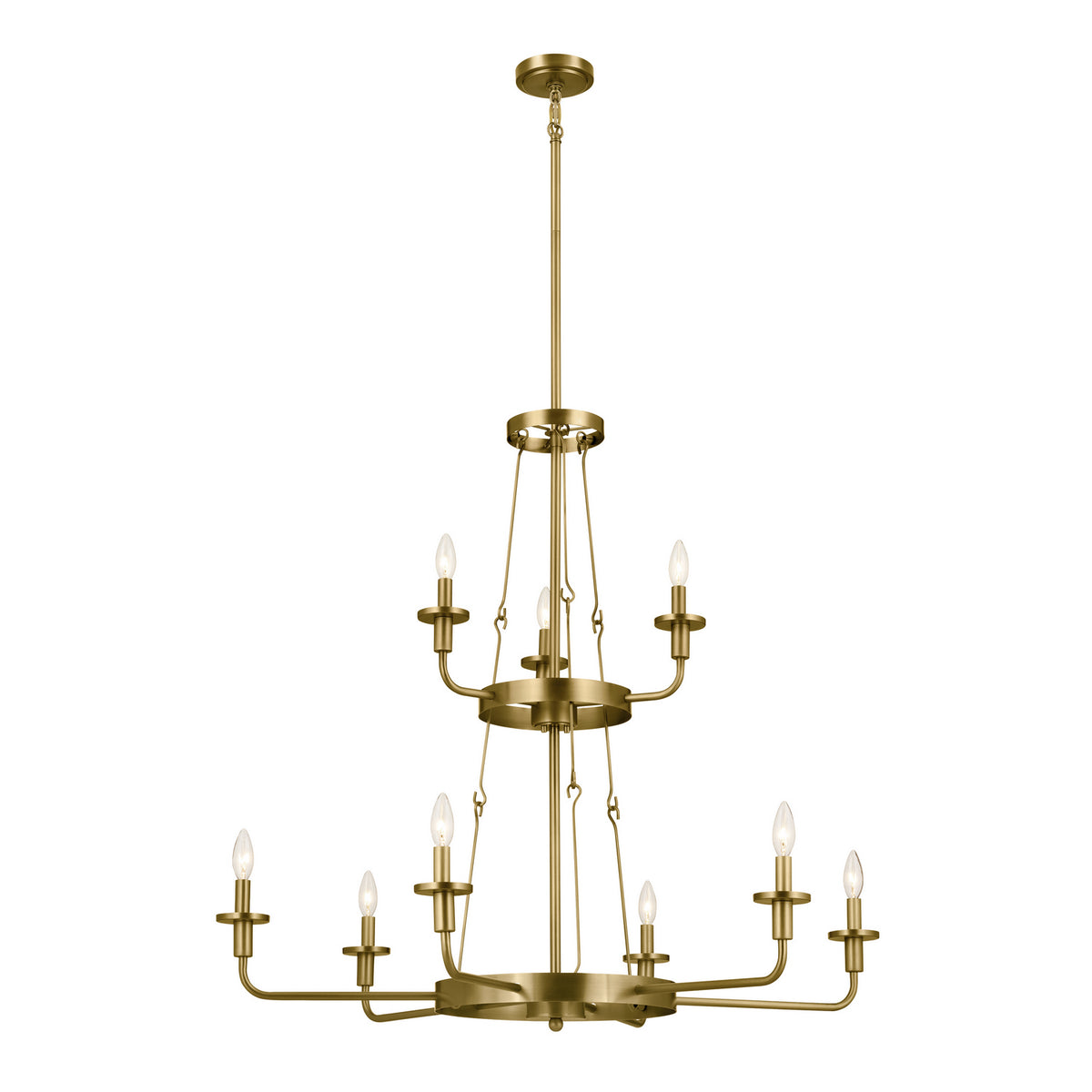 KICHLER 52452NBR Vetivene 40" 9 Light Chandelier Natural Brass