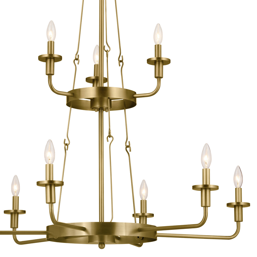 KICHLER 52452NBR Vetivene 40" 9 Light Chandelier Natural Brass