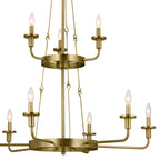 KICHLER 52452NBR Vetivene 40" 9 Light Chandelier Natural Brass