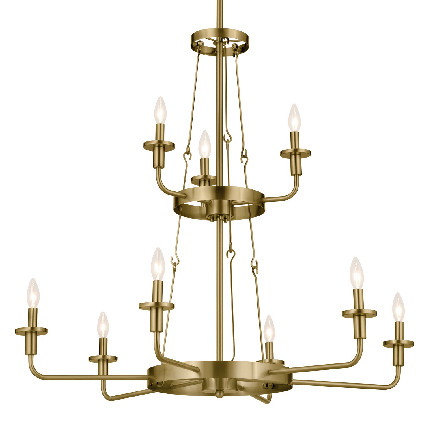KICHLER 52452NBR Vetivene 40" 9 Light Chandelier Natural Brass