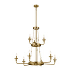 KICHLER 52452NBR Vetivene 40" 9 Light Chandelier Natural Brass