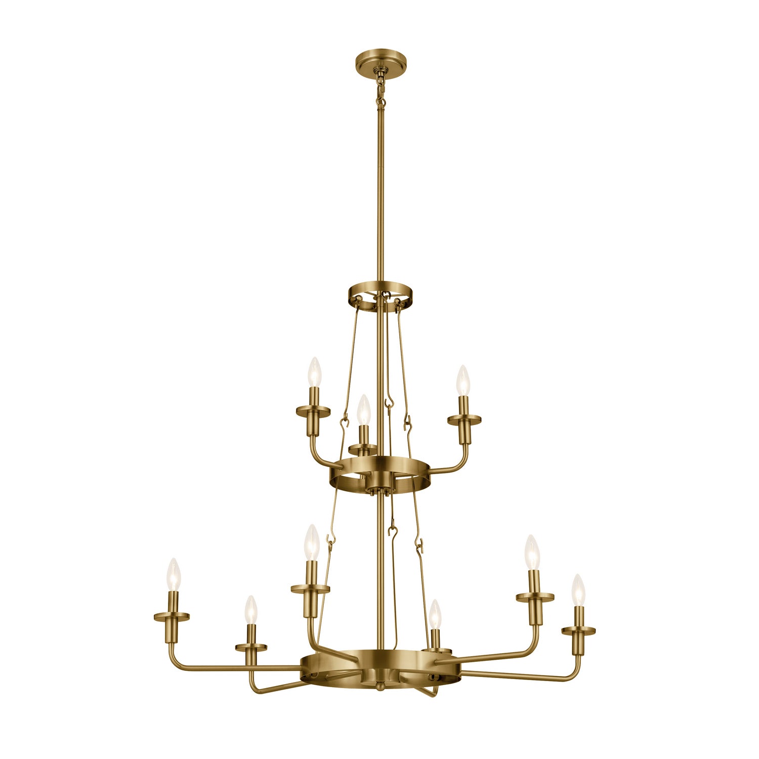KICHLER 52452NBR Vetivene 40" 9 Light Chandelier Natural Brass