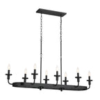 KICHLER 52453BKT Vetivene 46.5" 8 Light Linear Chandelier Textured Black