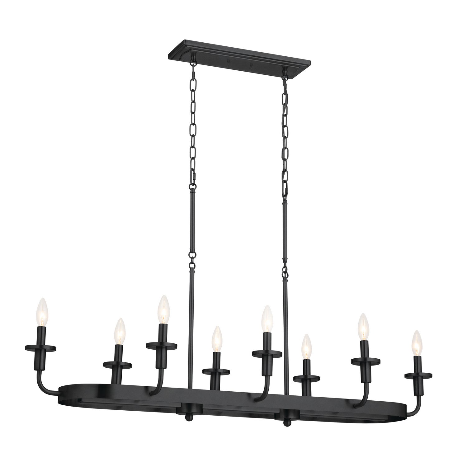 KICHLER 52453BKT Vetivene 46.5" 8 Light Linear Chandelier Textured Black