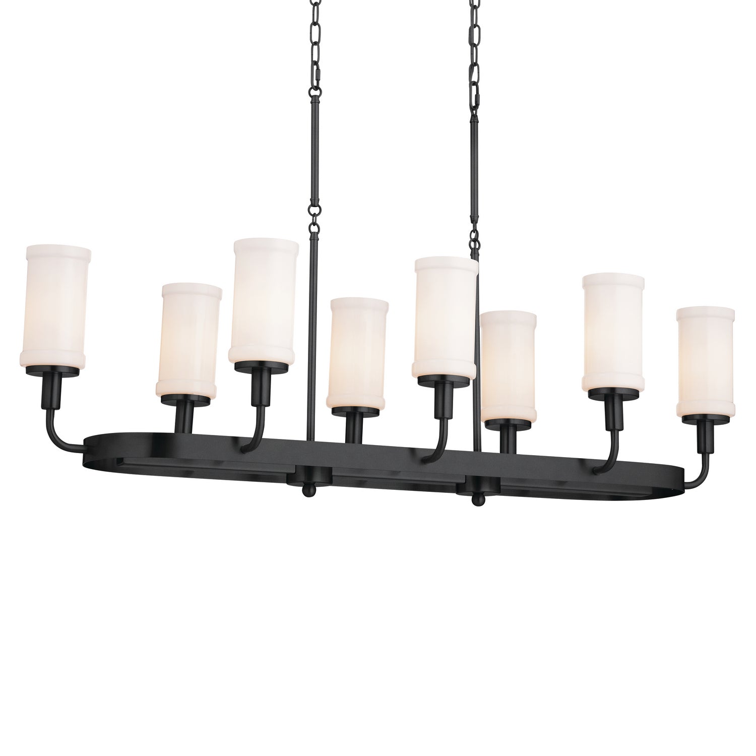 KICHLER 52453BKT Vetivene 46.5" 8 Light Linear Chandelier Textured Black