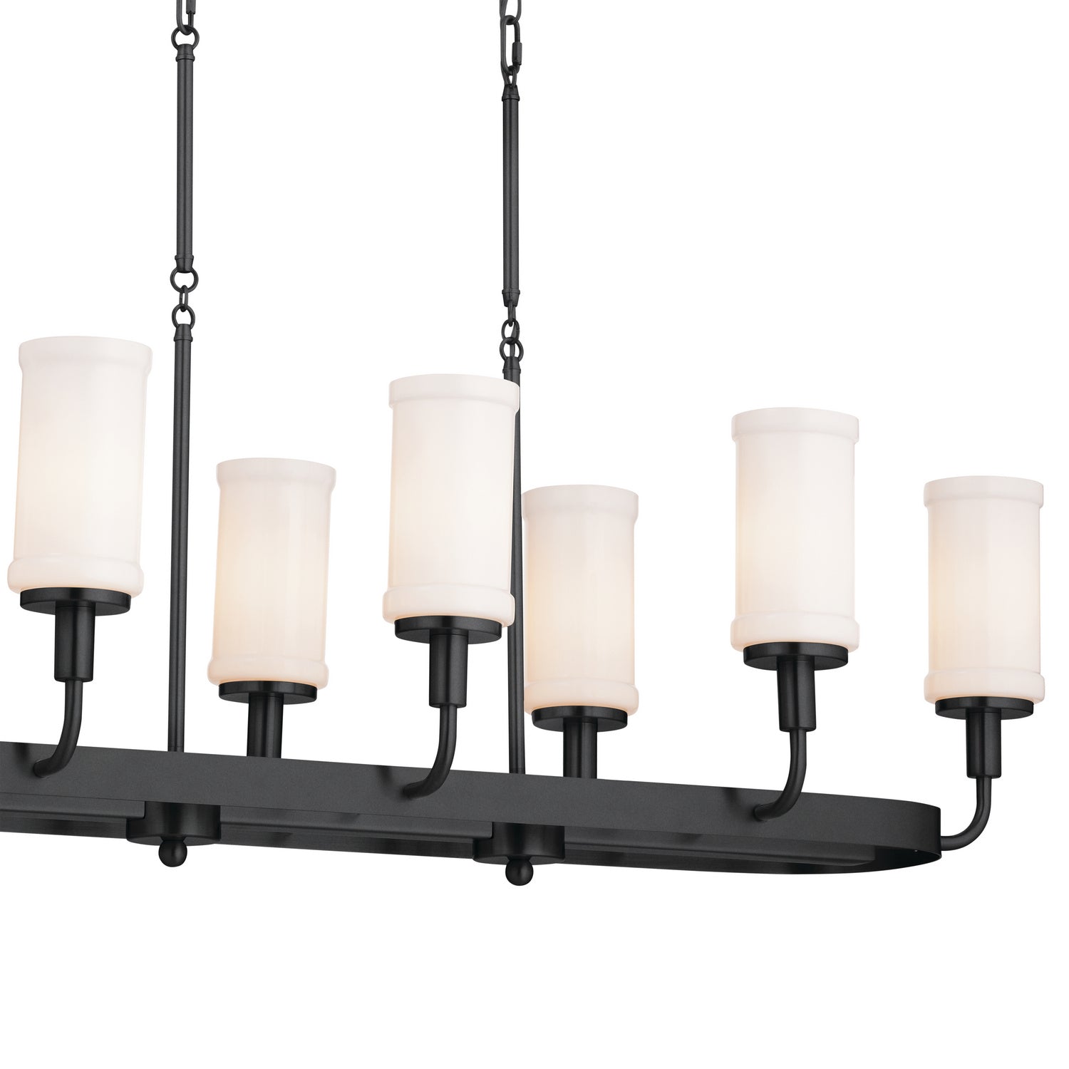 KICHLER 52453BKT Vetivene 46.5" 8 Light Linear Chandelier Textured Black