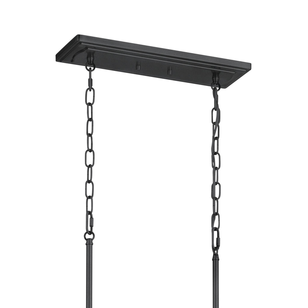 KICHLER 52453BKT Vetivene 46.5" 8 Light Linear Chandelier Textured Black